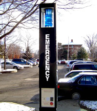 Emergency blue light on campus