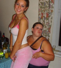 Hot girl with her fat friend