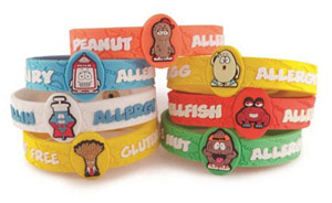 Children's food allergy bracelets