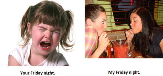 My Friday night vs. Your Friday night