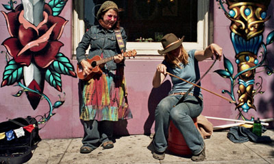 Street musicians in Haight-Ashbury district