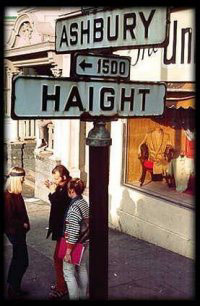 Haight and Ashbury intersection street signs in San Francisco