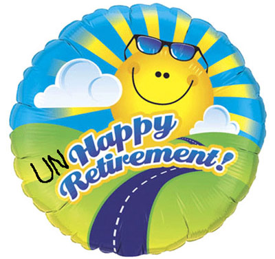 Happy (Un)retirement party balloon