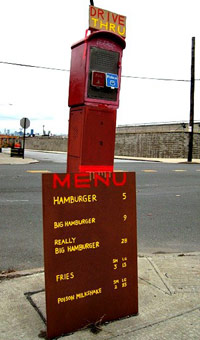 Haunted drive-thru speaker box