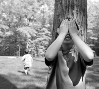 Kids playing hide and go seek