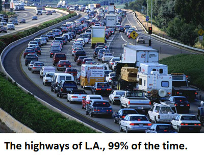 Los Angeles traffic on the 405 highway
