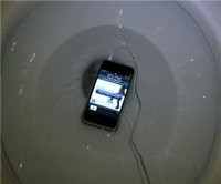 iPhone laying in the toilet