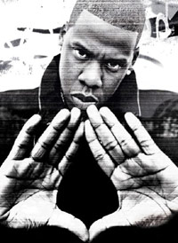Jay-Z putting up the ROC hand sign