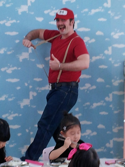 Mario costume with kids