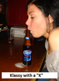 Classy Ashley with a Bud Light