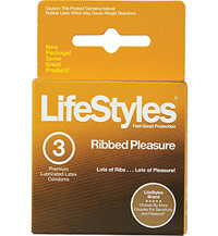 LifeStyles Ribbed Pleasure condoms box