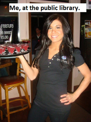 Bartender carrying liquor shots on a tray