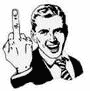 Man raising middle finger