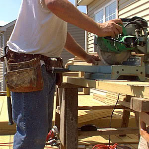 Man builds a deck