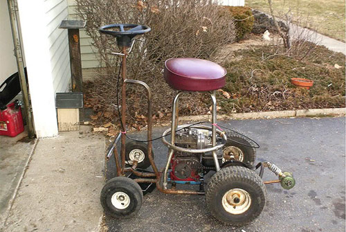 Man builds a go-kart