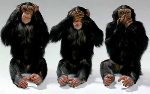 Three Monkeys: Can't see, can't hear, can't talk