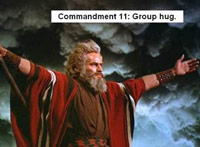 Moses offers a group hug