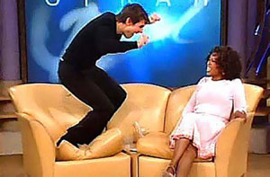 Tom Cruise jumping on Oprah's couch