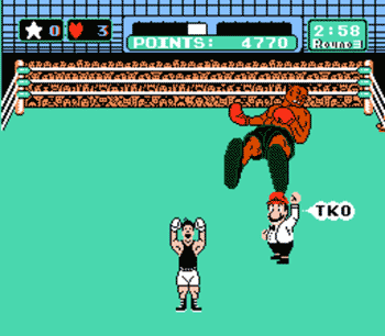 Mike Tyson knocked out in Nintendo's Punch Out game