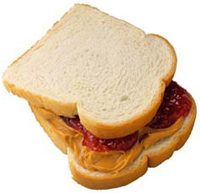 Peanut butter and jelly sandwich