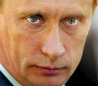 Putin up-close scary face stare