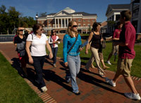 College quad tour group