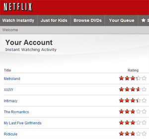 Romantic comedies on Netflix queue