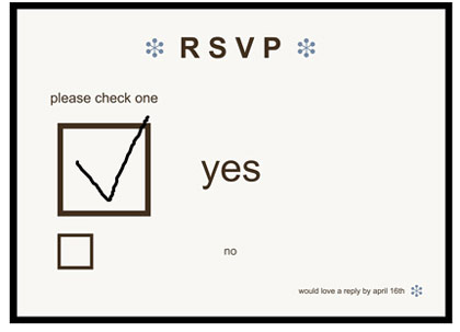 RSVP yes or no