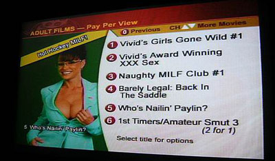 Sarah Palin porn title on TV