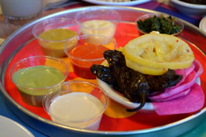 Sauces at a restaurant table