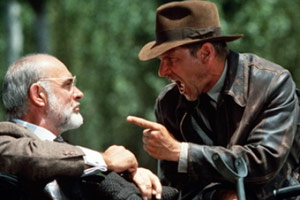 Sean Connery and Harrison Ford in Indiana Jones movie