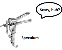 Speculum at gynecologist