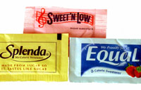 Equal, Splenda and Sweet 'n Low packets