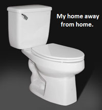 The toilet is my home away from home