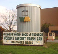 Gigantic outdoor trash can