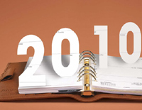 Twenty ten calendar opened