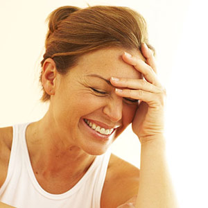Woman laughing hysterically