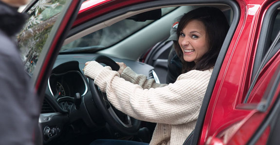 Woman about to have sex in a 2015 Jeep Cherokee