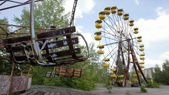 Abandoned carnival amusement park