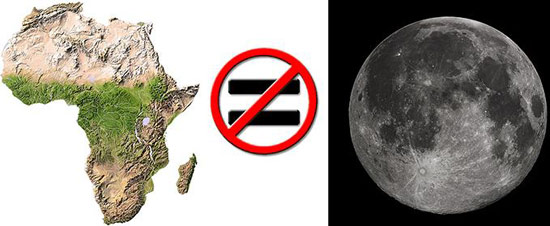 Africa not the moon