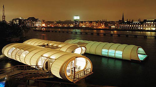 Germany's Badeschiff in winter