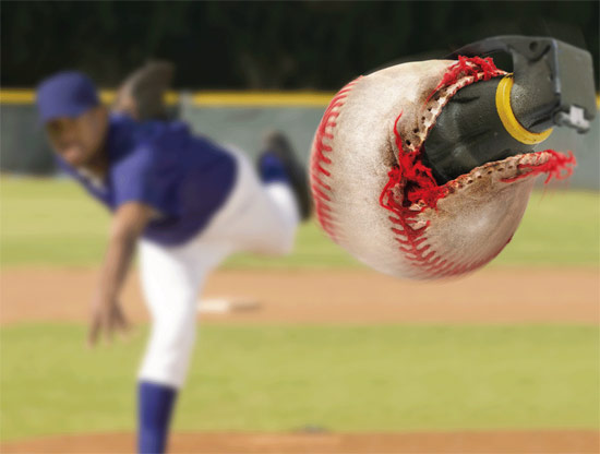 Baseball with grenade inside