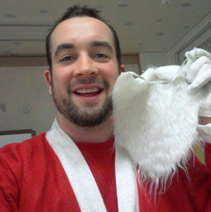 Casey with a Santa beard