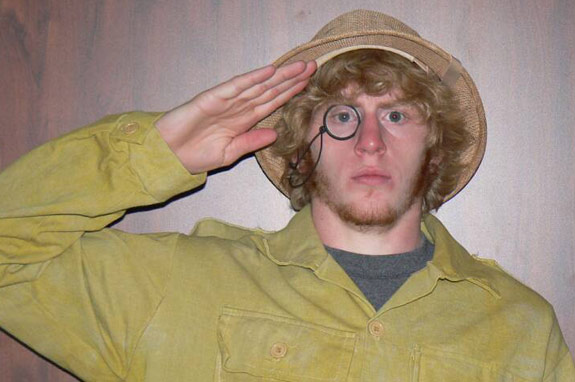 Colonel Mustard in the board game Clue wearing a safari hat