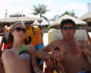 Couple on the beach in chairs