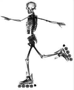 Skeleton rollerblading