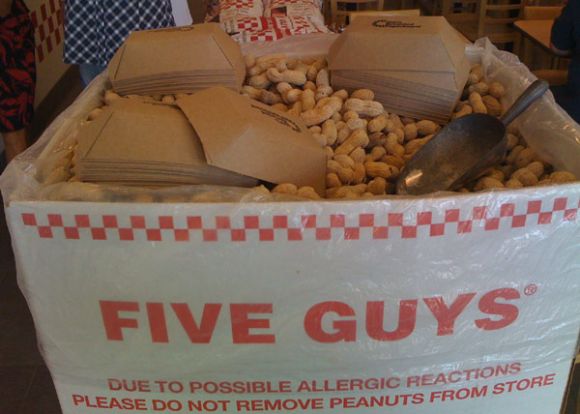 Five Guys Peanuts box