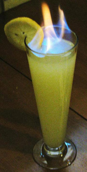 Cave Johnson Flaming Lemonade liquor drink