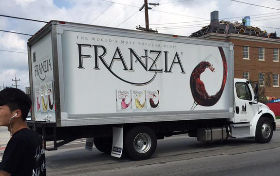 Franzia boxed wine truck