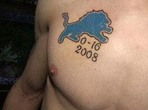 0-16 Detroit Lions 2008 tattoo